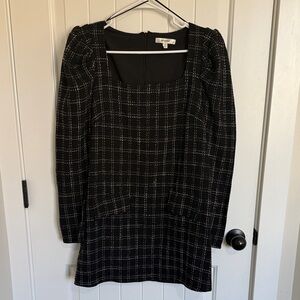 Black and White Plaid Mini Dress